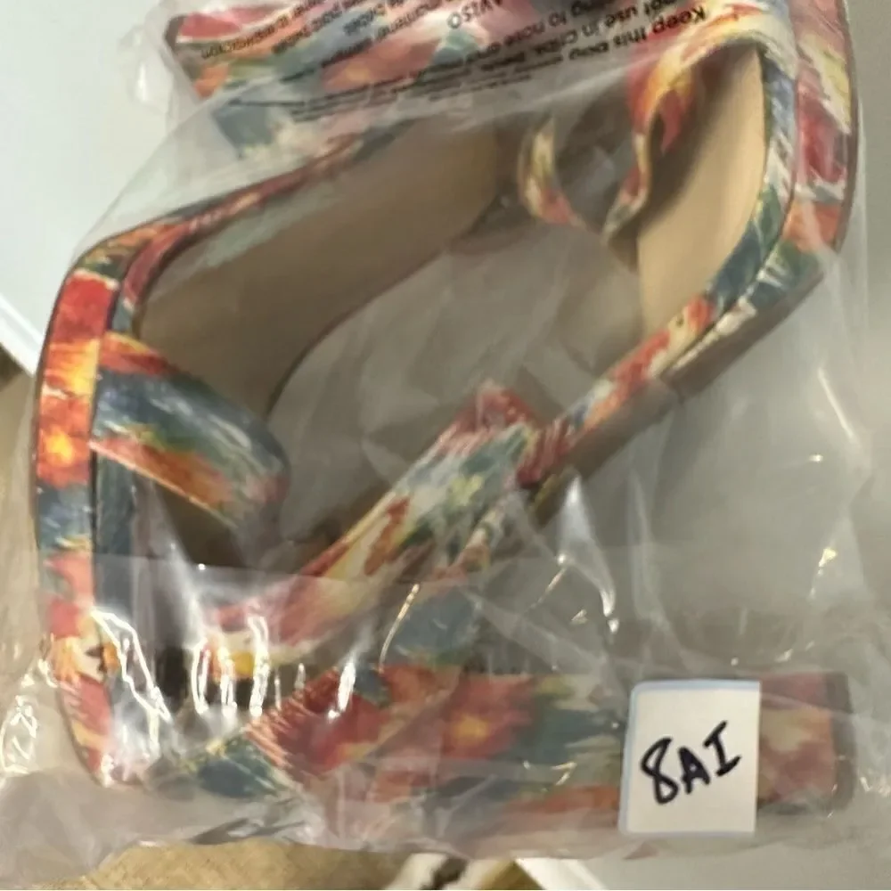Circus Sam Edelman Multi Colored Annette Heeled Sandal Sz 9 - Picture 13 of 17